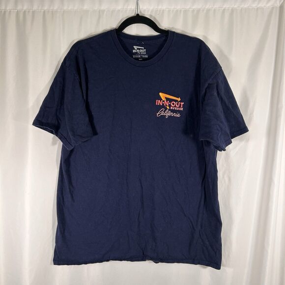 In N Out Burger California Shirt Unisex XL Navy Blue Muscle Car Short Sleeve - Picture 1 of 6